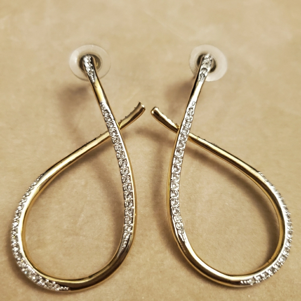Swarovski Gold Teardrop Earrings